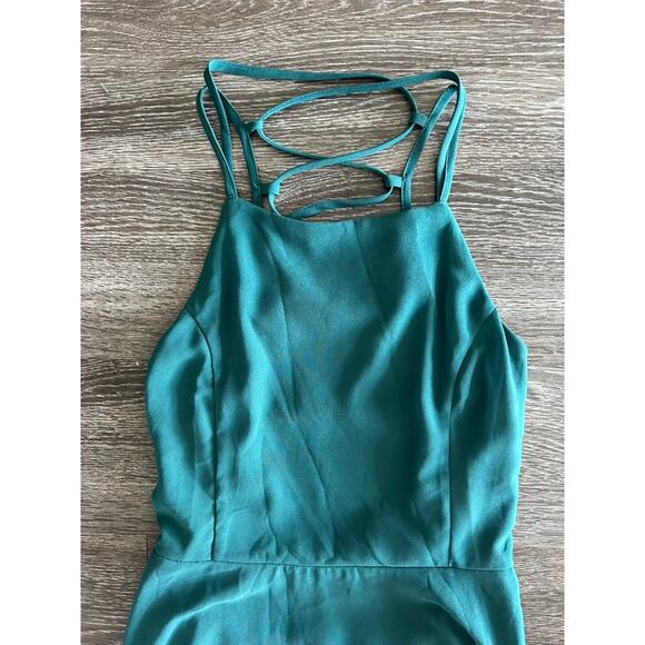 Lulus Strappy To Be Here Forest Green Lace-Up Maxi Dress Size Medium Formal Gown - Picture 13 of 16
